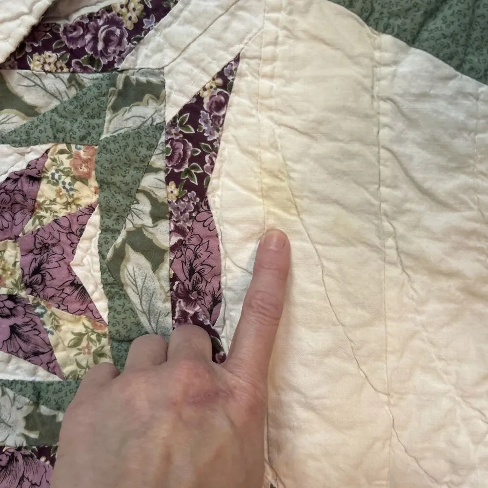 Vtg Country Collection Quilt Merrianne’s Star Queen 99x82 Cottage Shabby Chic